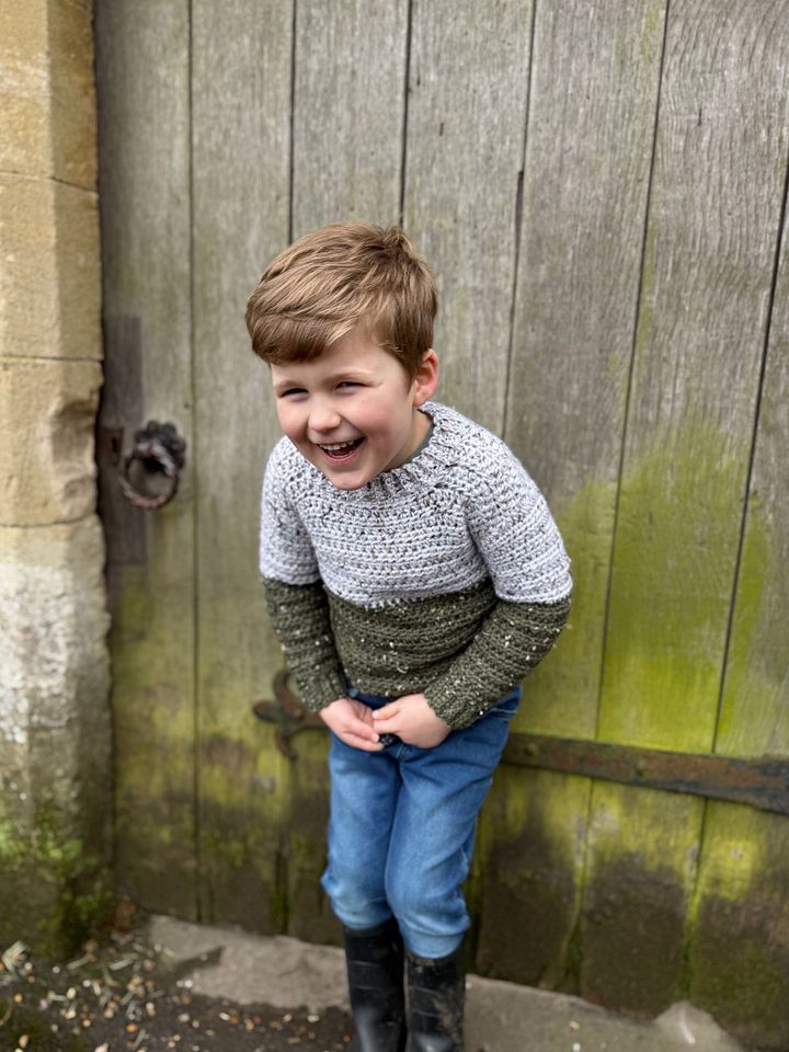 CROCHET PATTERN & VIDEO/ Easy Tweedy Beginner Crochet Sweater Pattern, Child Sizes baby to age 10, Pdf product image (2)