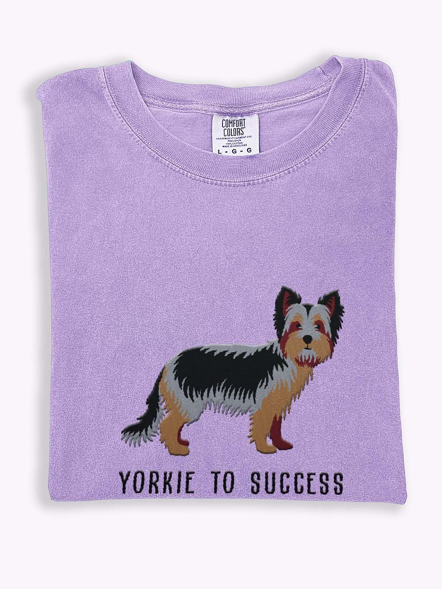Yorkie to Success T-Shirt(Embroidered) of a Yorkshire Terrier(Puppy Colors) product image (1)