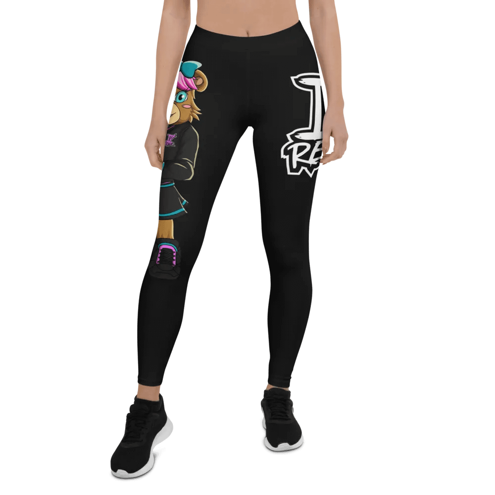 Standing Girl Bear Black All-Over Print Leggings product image (2)