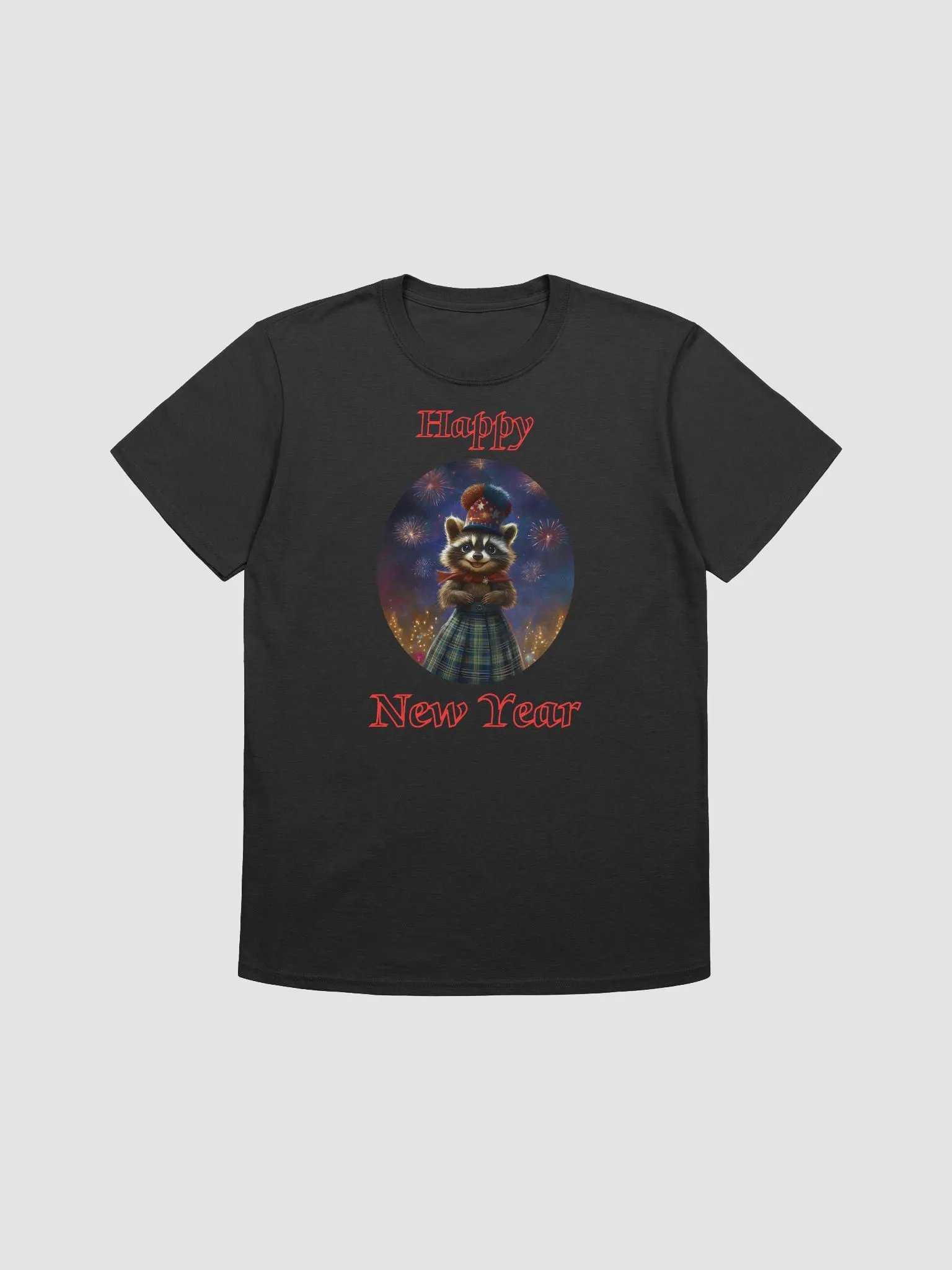 Festive Raccoon New Year T-Shirt product image (1)