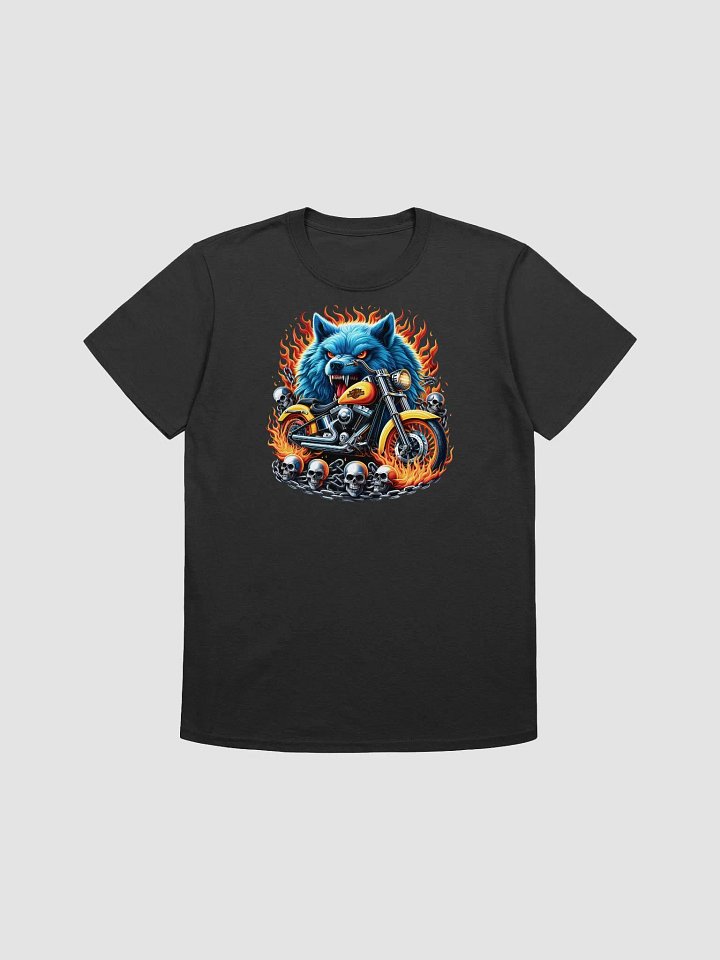 Fiery Wolf Motorcycle Unisex T-Shirt #3 product image (1)