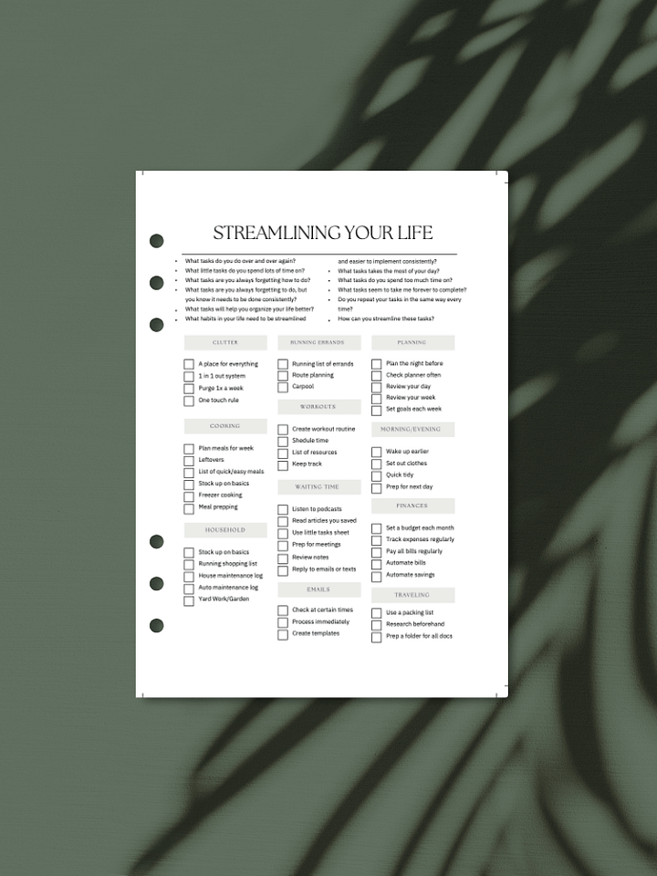 Streamline Your Life: A5 Productivity Printable product image (1)
