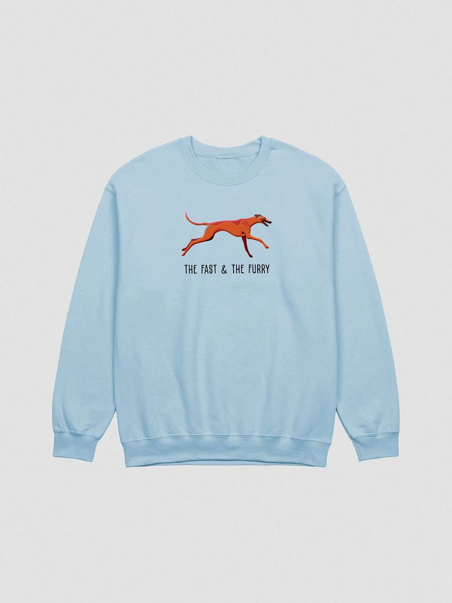 The Fast & The Furry Sweatshirt (Embroidered) of a Greyhound(Red) product image (4)