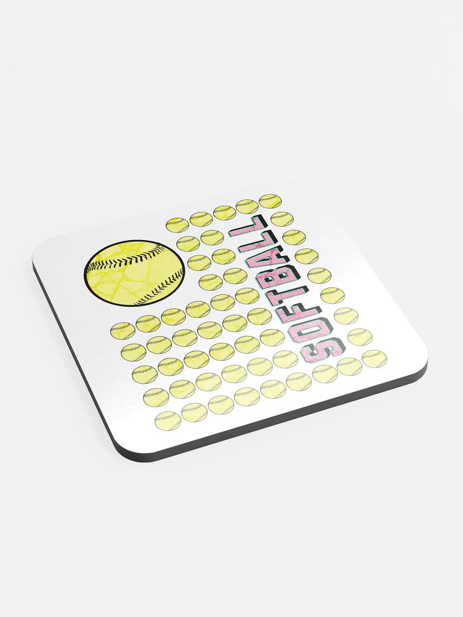 US Flag Softball Grid Glossed Cork Coaster product image (2)