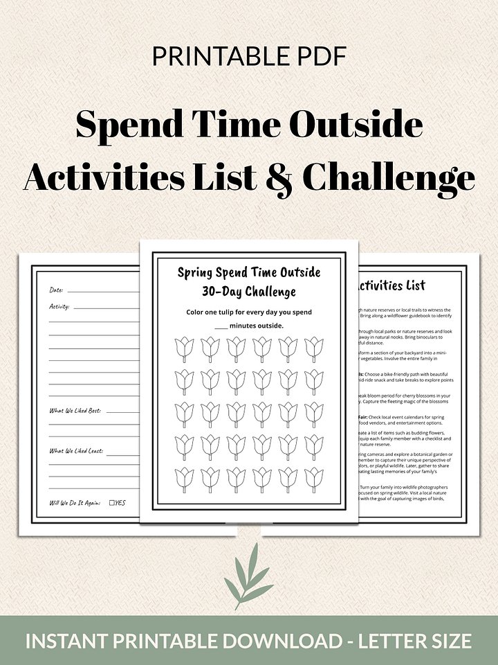 Spend Time Outside Activities List & Challenge Printable Bundle product image (2)