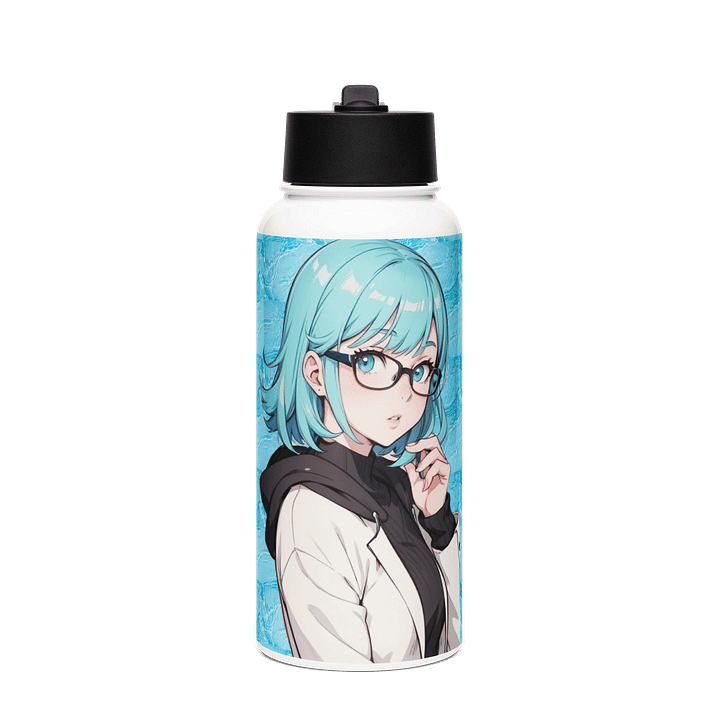 (Aqua WAIFU) K Stainless Steel Water Bottle with a Straw Lid product image (1)