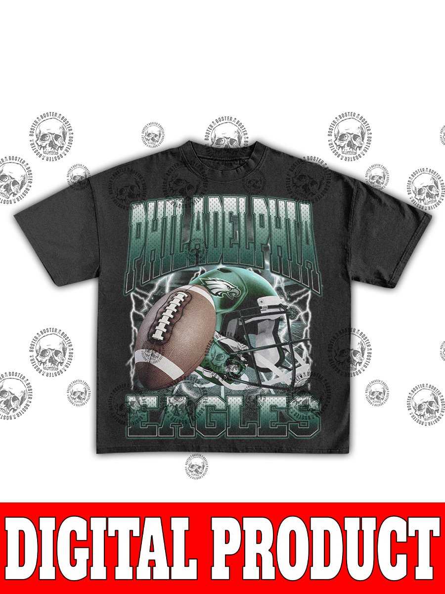 Philadelphia Eagles Vintage Helmet & Football Bootleg Graphic product image (1)