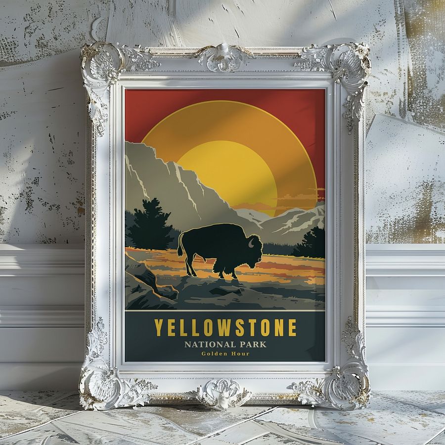 Yellowstone National Park Retro Travel Poster product image (24)