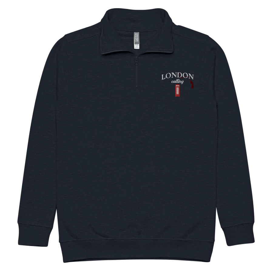 London Calling Red Telephone Box Embroidery Half Zip product image (19)