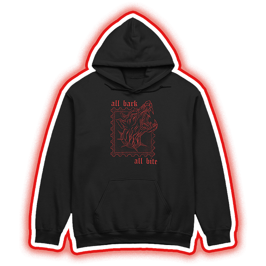 ALL BARK ALL BITE FRONT PRINT HOODIE product image (1)