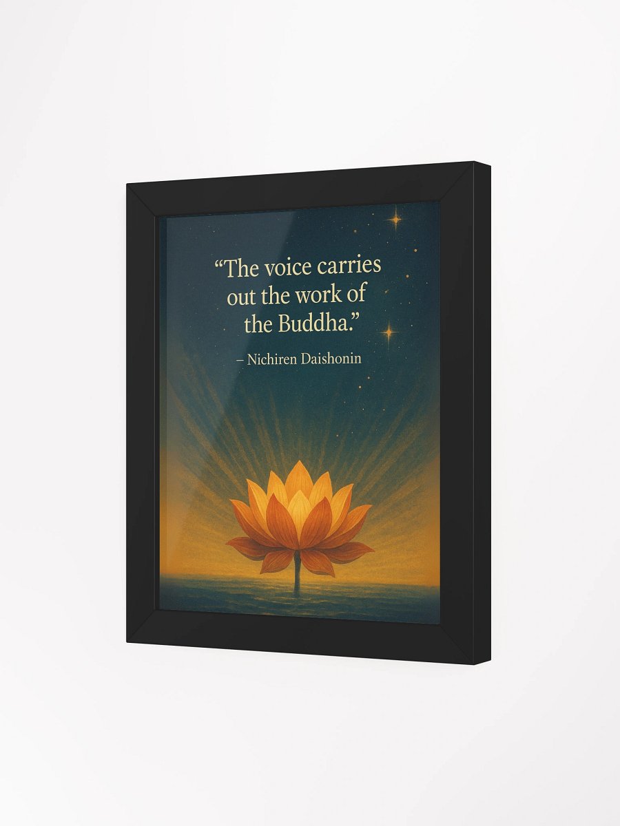 Nichiren Daishonin Quote Wall Art – “The Voice Carries Out the Work of the Buddha” – Inspirational Lotus Print for Nichiren Buddhism Practitioners product image (69)
