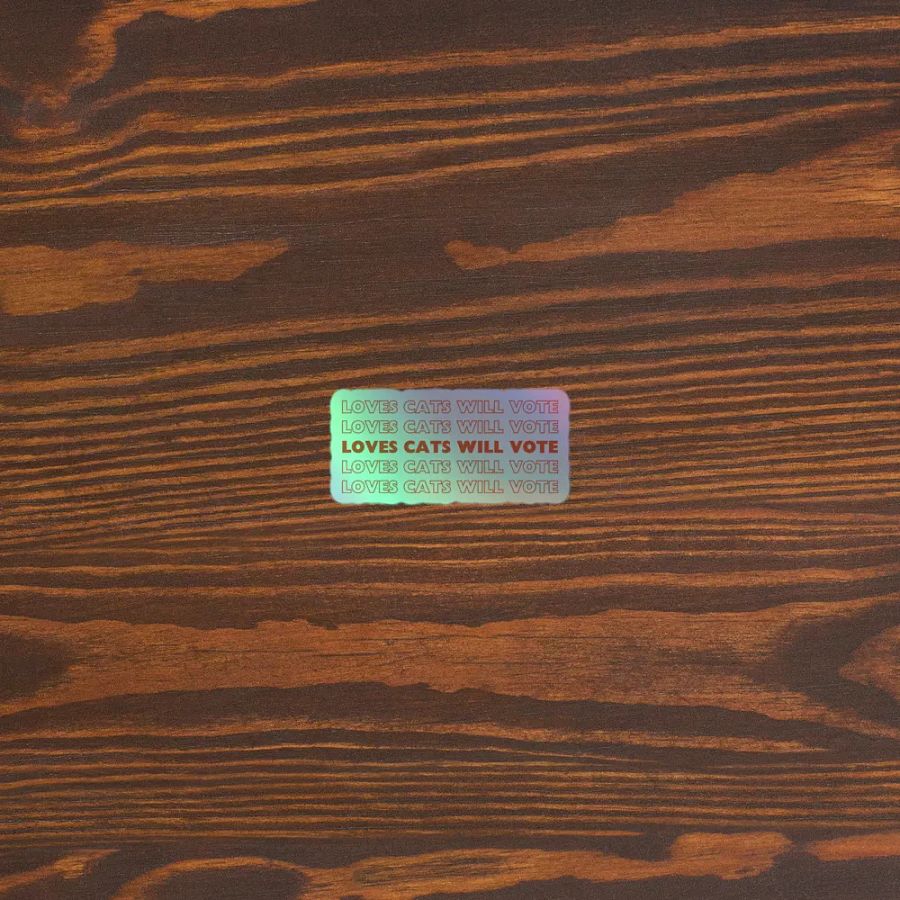 Loves Cats Will Vote Holographic Sticker product image (3)