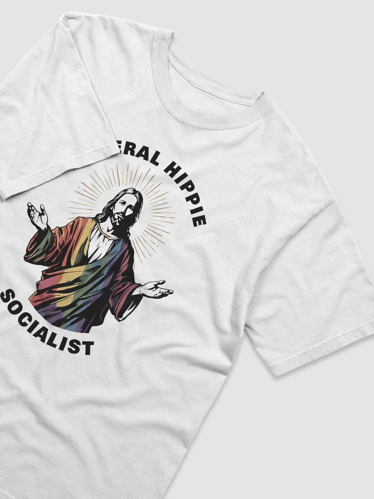 Liberal Hippie Socialist – Jesus with Pride Tee product image (3)