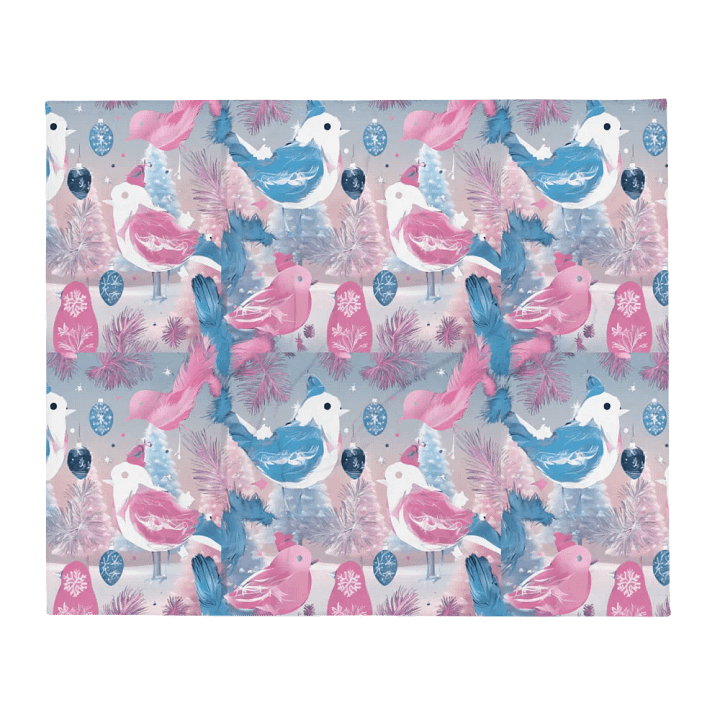 pink birdie theme christmas Throw for adies girls moms product image (2)