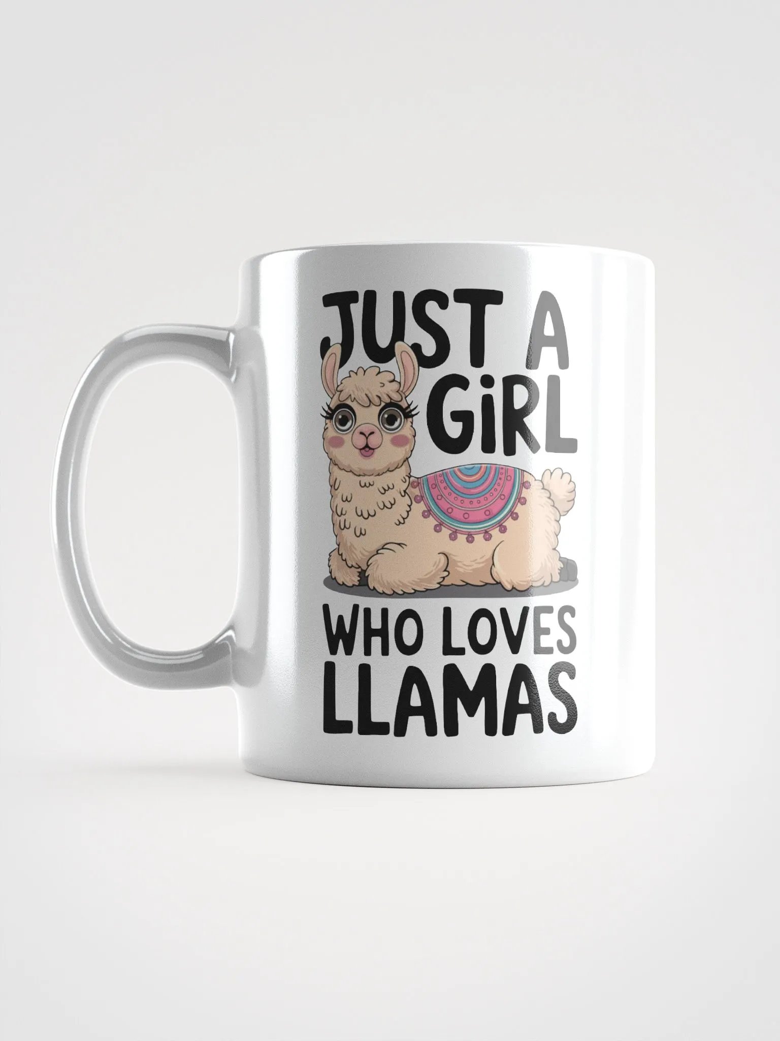 Just a Girl Who Loves Llamas White Glossy Mug product image (16)