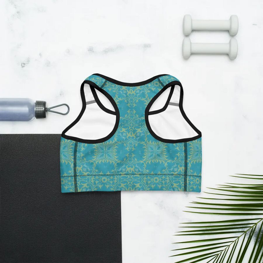 Turq Lime All-Over Print Sports Bra product image (8)