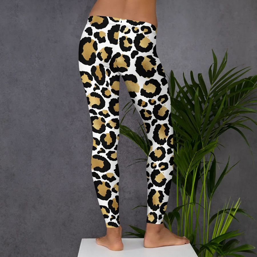 Black and Gold Leopard Overlay Print Leggings – Stylish, Bold & Luxuriously Comfortable product image (6)