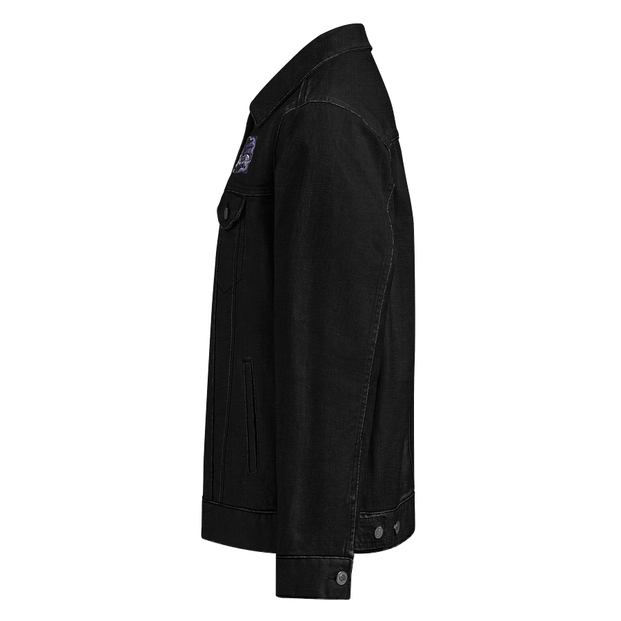 Midnight Veil Designs Gothic Unicorn Denim Jacket - Black Denim (S-2XL) product image (3)