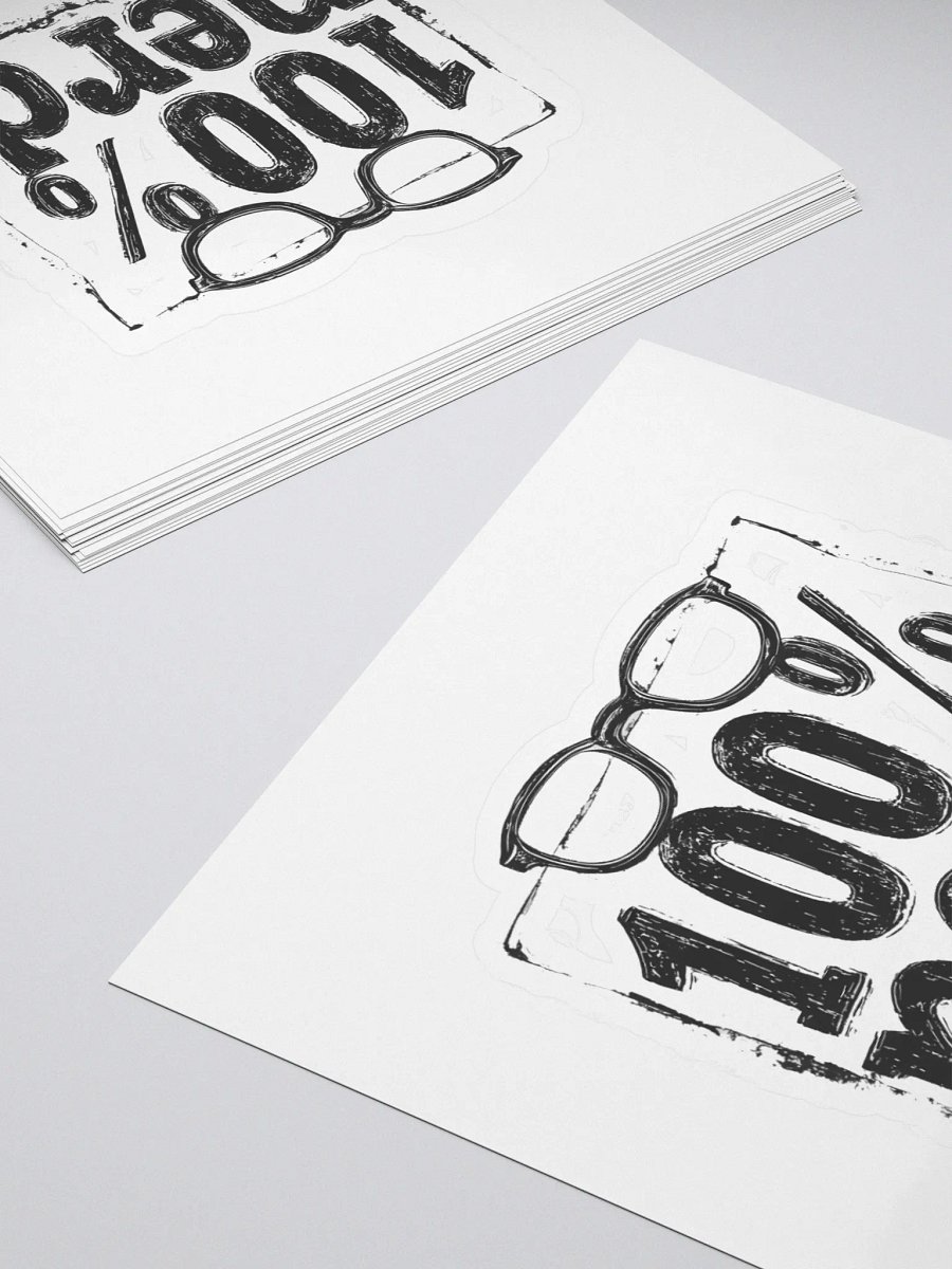 "100% Nerd." With Border. Kiss Cut Sticker product image (4)