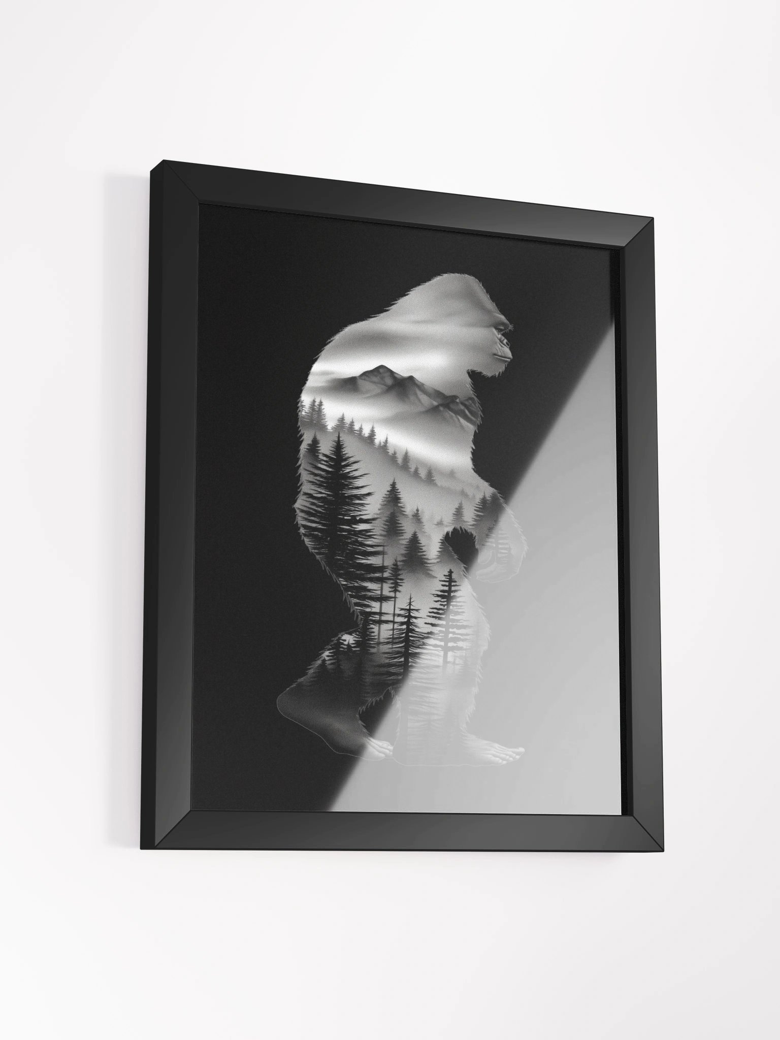 Sasquatch Silhouette Framed Matte Wall Art Canvas product image (5)