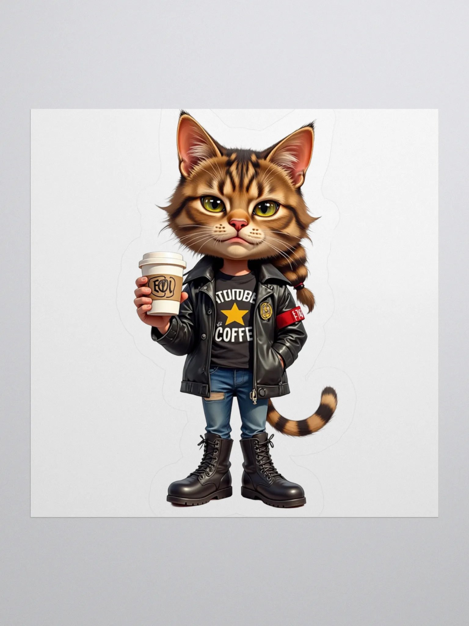 Confident Cat Kiss Cut Stickers product image (3)