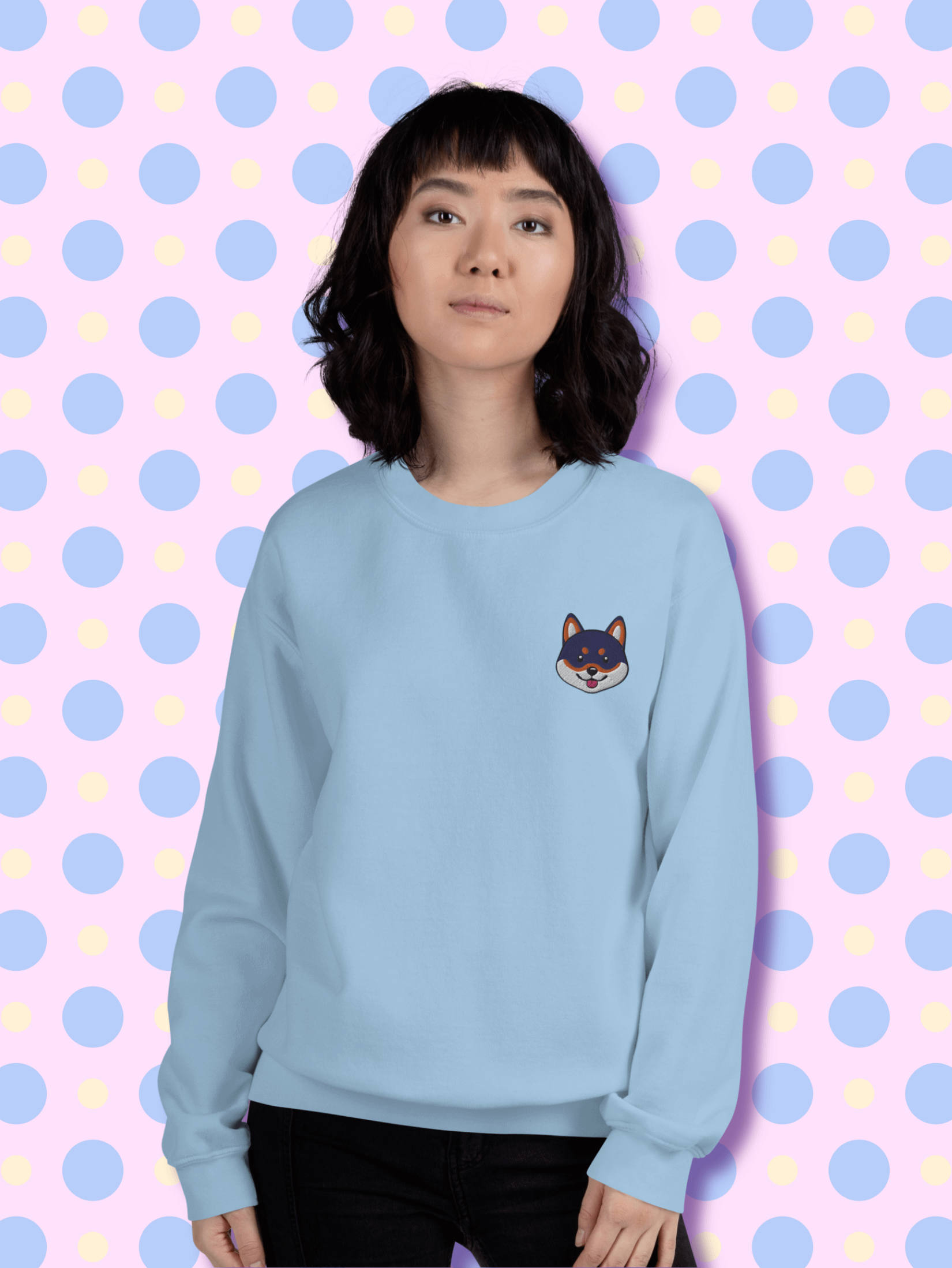 Cheerful Shiba Inu Crewneck Sweatshirt product image (3)