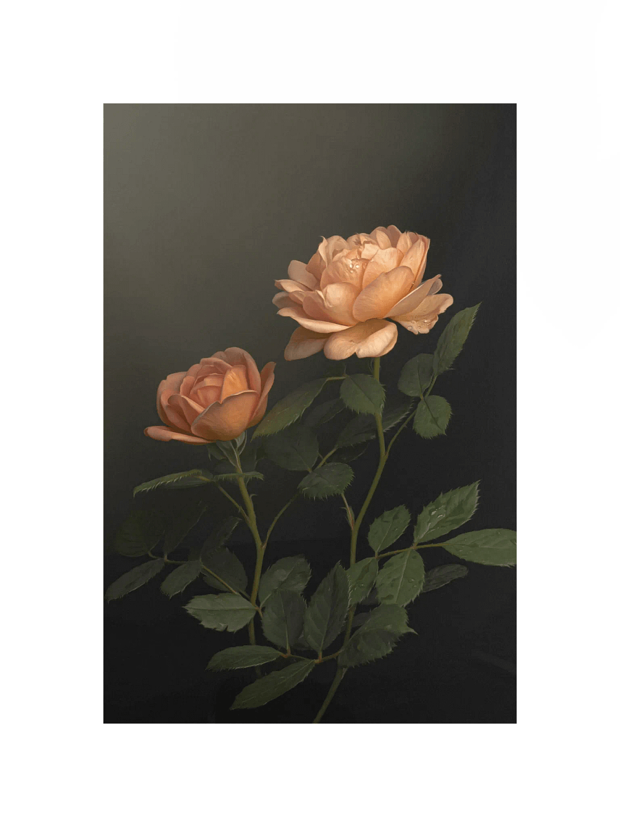 Peach English Roses: Enhanced Matte Paper Poster product image (1)