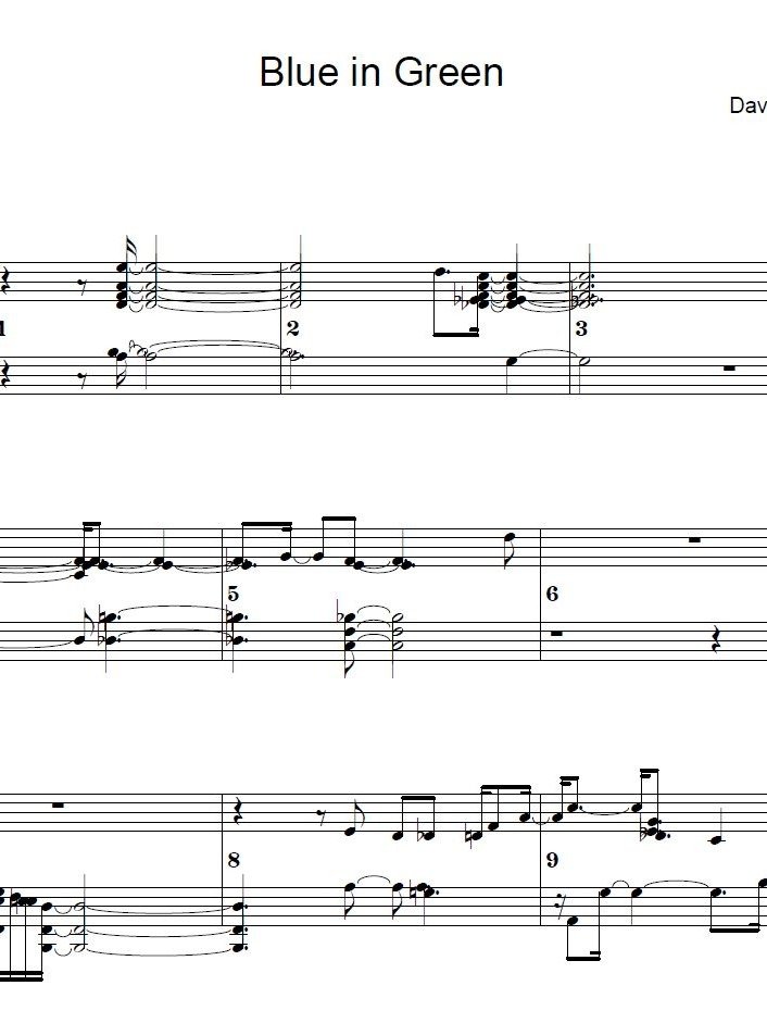 Blue in green - Piano sheet music product image (1)