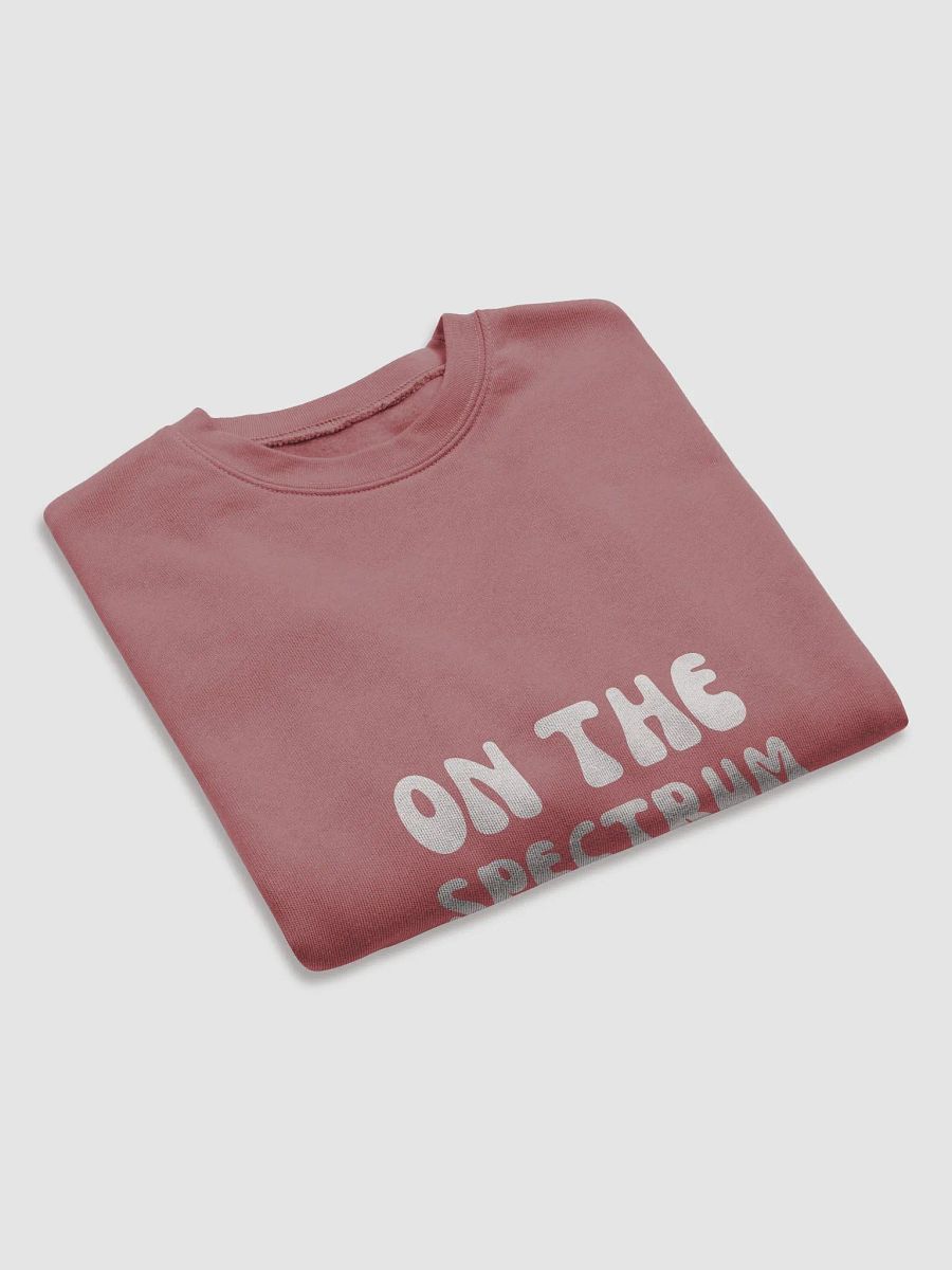 ON THE SPECTRUM (white groovy design) women's fleece crop sweatshirt product image (31)
