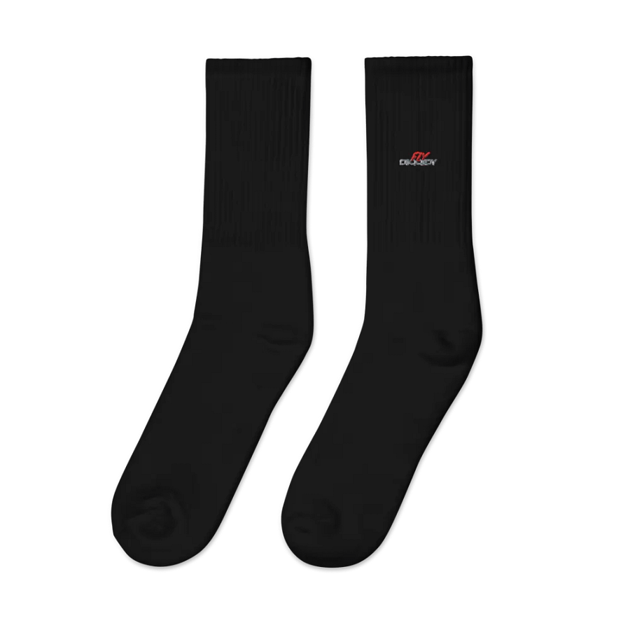 Fly Diiqqiidy Embroidered Black Crew Socks product image (4)