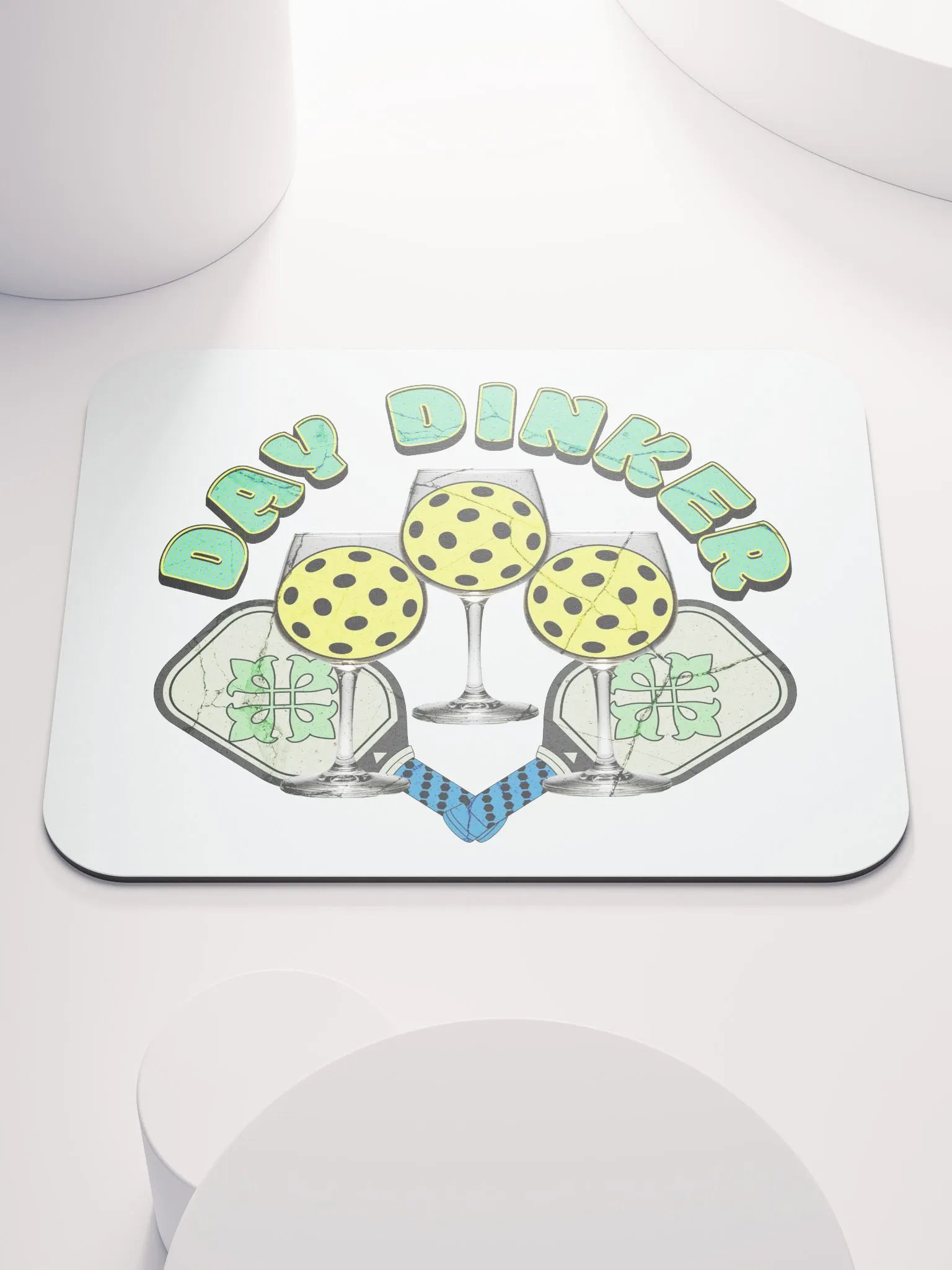 Day Dinker Pickleball Wine Mouse Pad product image (1)