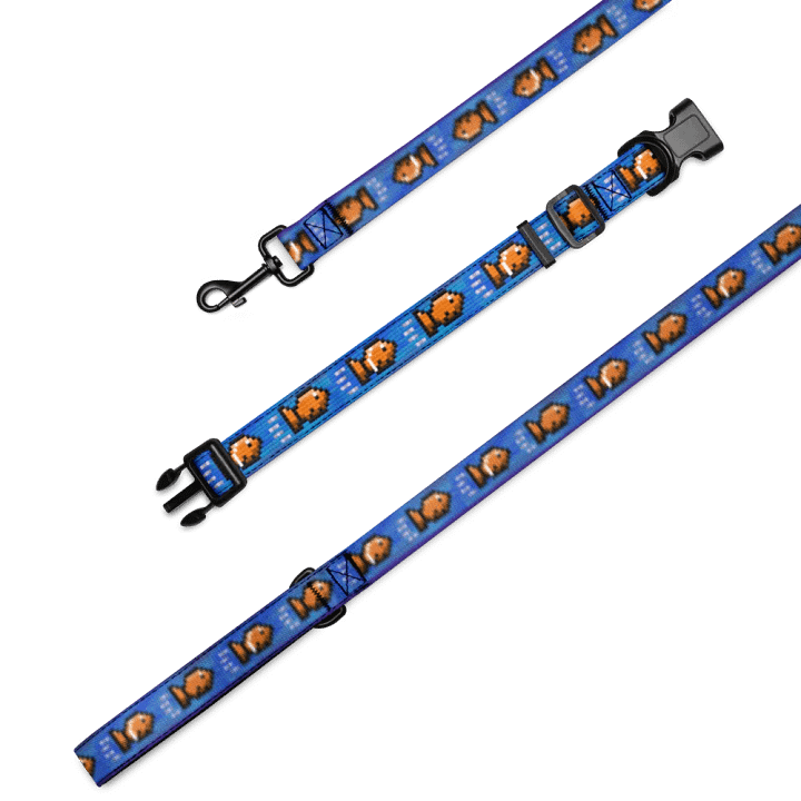Aquarium Tile Pixel Collar + Leash product image (2)