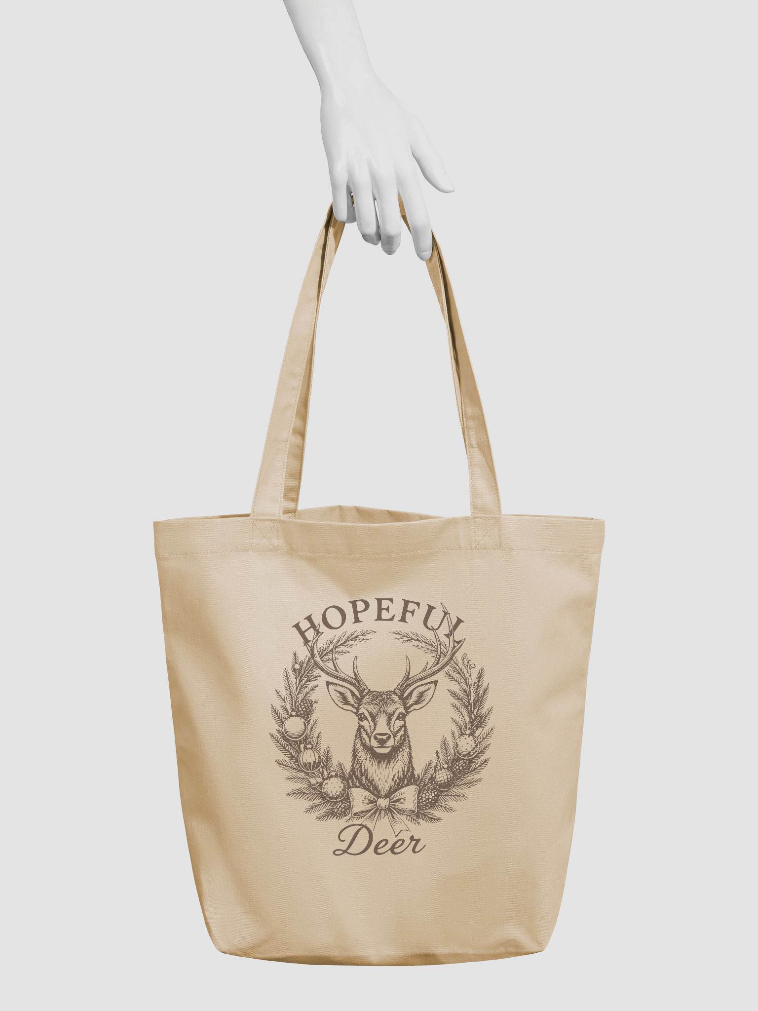 Hopeful Deer Vintage Christmas Tote Bag product image (3)