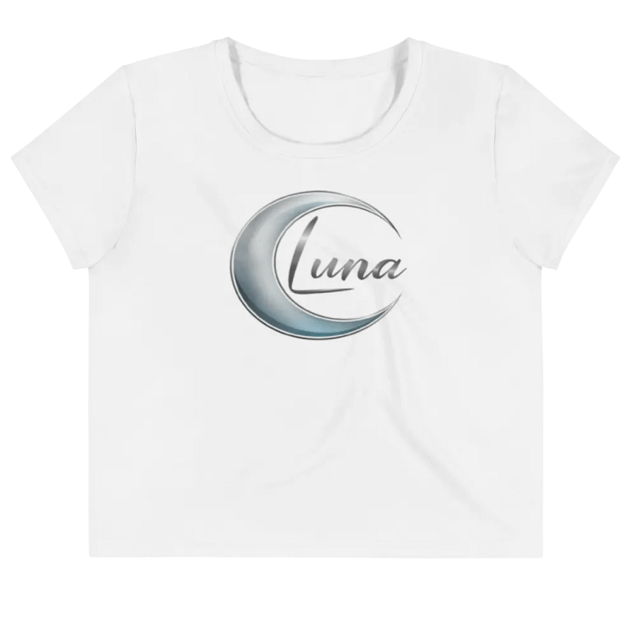 Luna Women's Crop Top - Stylish White Crescent Moon Design product image (3)
