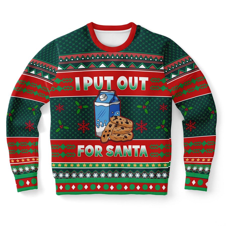 Funny Ugly Christmas Sweater "I Put Out For Santa" | Hilarious Naughty Holiday Sweater | Festive Party Outfit & Gift for Men & Women product image (9)