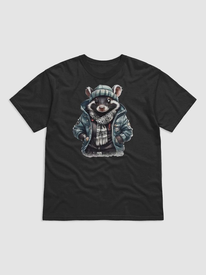 skunk wearing a leather jacket and hat product image (1)