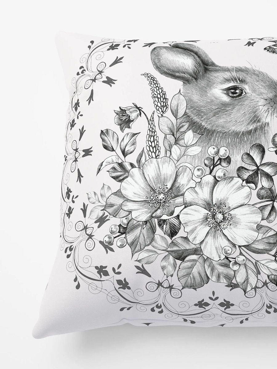 Floral Rabbit Print Pillow product image (3)