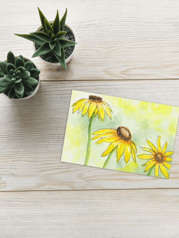 Yellow Cornflowers Blank Card product image (4)