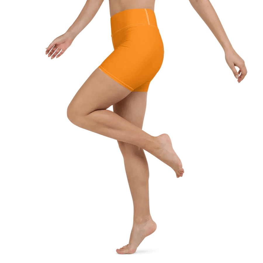 Plain Color Orange Yoga Shorts product image (3)