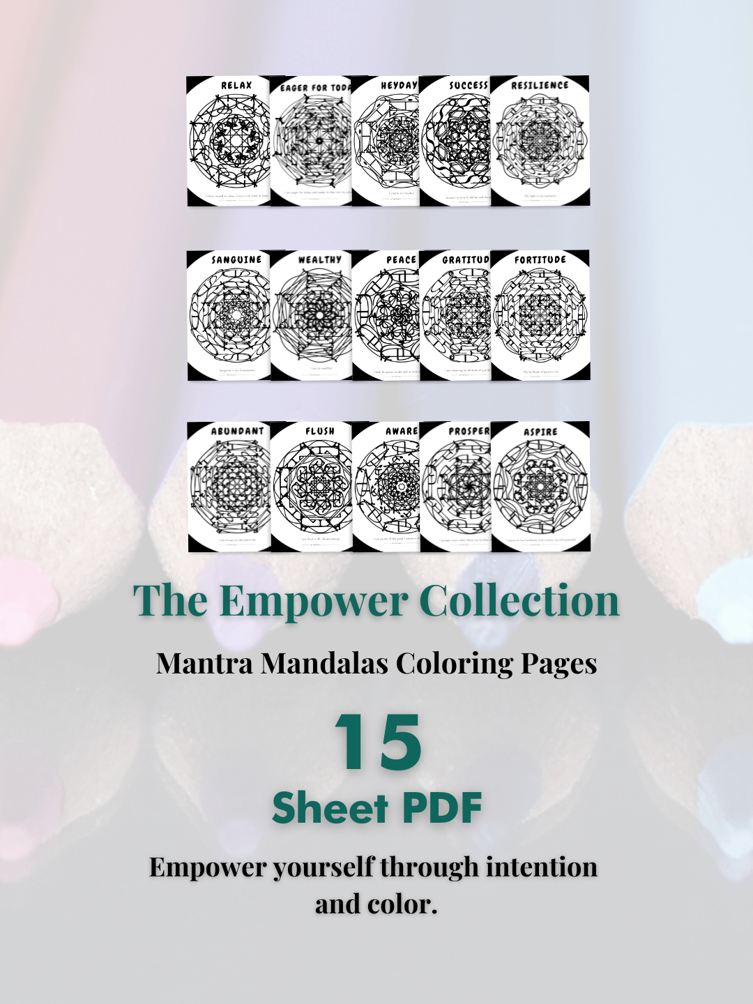Mantra Mandalas Coloring Pages–Empower Collection product image (3)