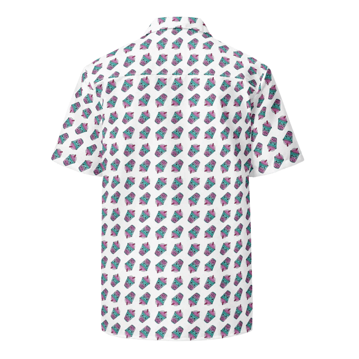 Kawaii Hawaii Bubble Tea Short Sleeve Button-Up Shirt product image (2)