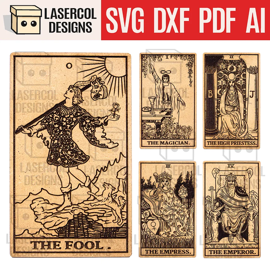 Tarot Cards (Set 1) - Laser Cut Files product image (1)
