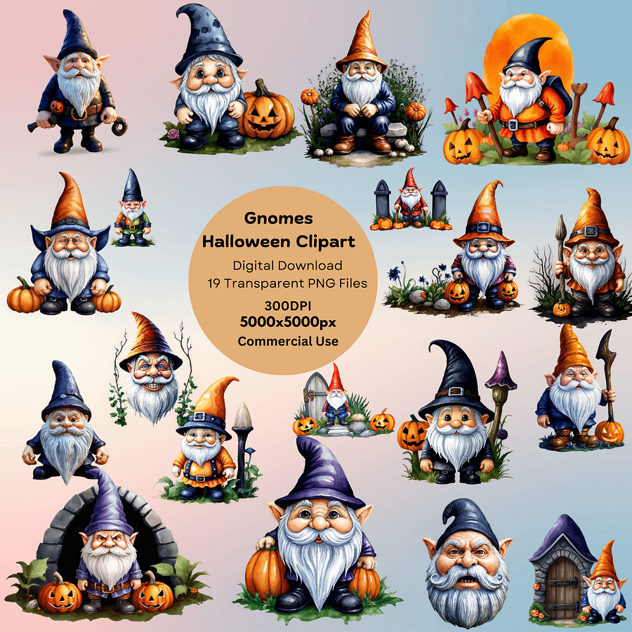 Gnomes Halloween Clipart product image (1)