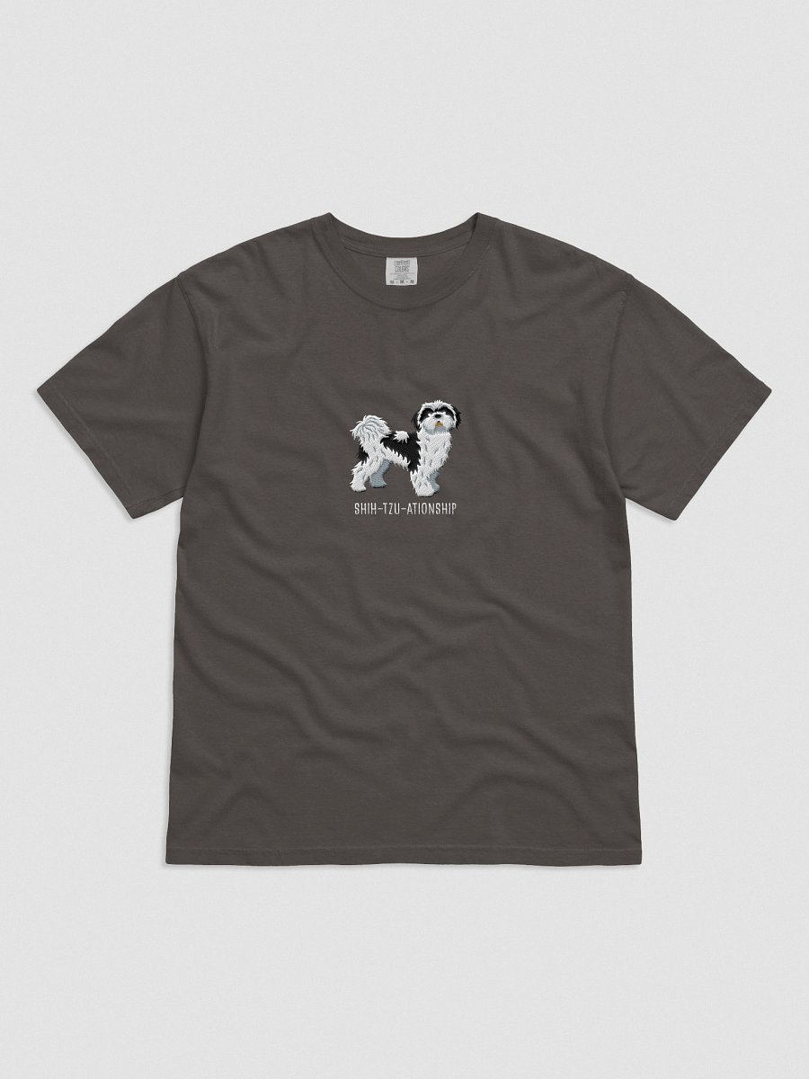 Shih-Tzu-ationship T-Shirt(Embroidered) of a Shih Tzu(Black & White) product image (6)