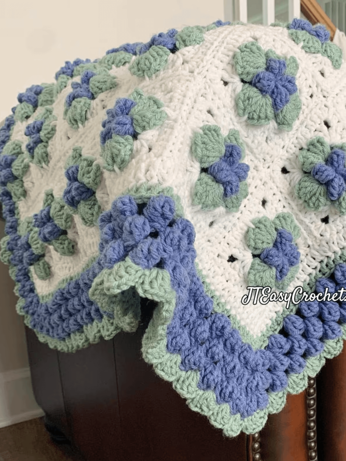 Blueberry Granny Square Afghan Pattern, Fruit Baby Blanket, PDF Instant Download, Cottagecore Crochet Patterns, Boho Vintage Style Lapghan product image (5)