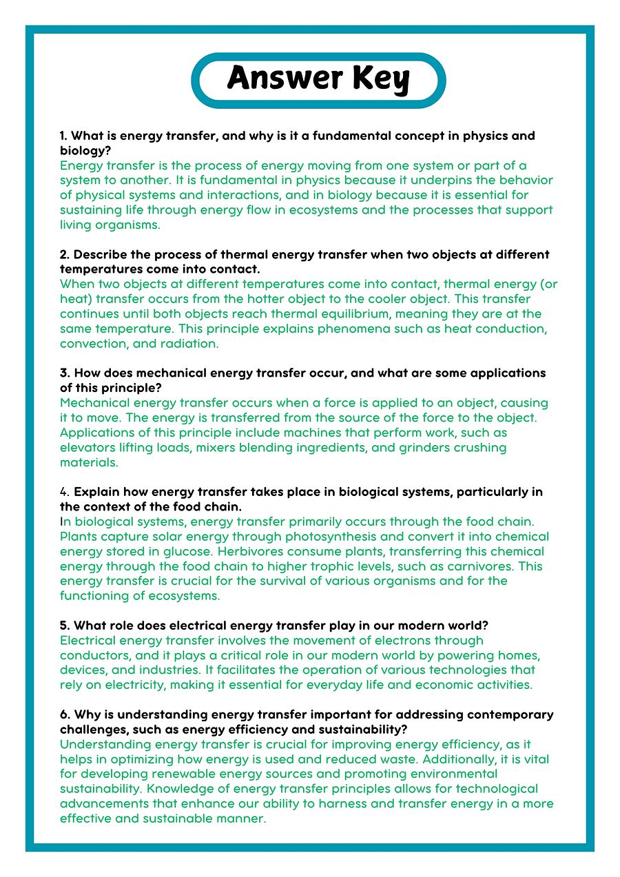 Energy Transfer Reading Passage with Questions Worksheet product image (4)
