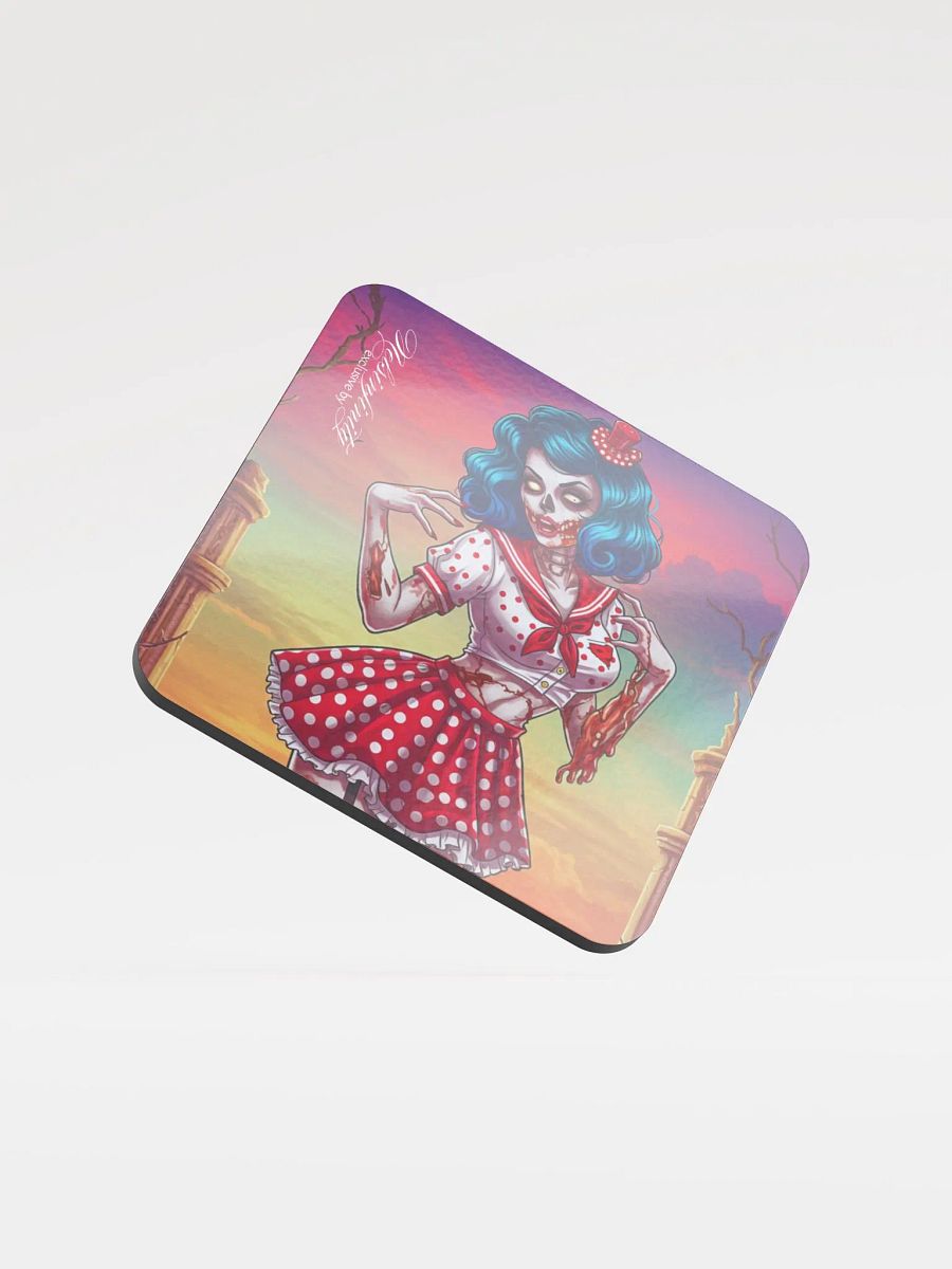 V3 Zombie Pinup Glossed Cork Coaster (Top) product image (1)