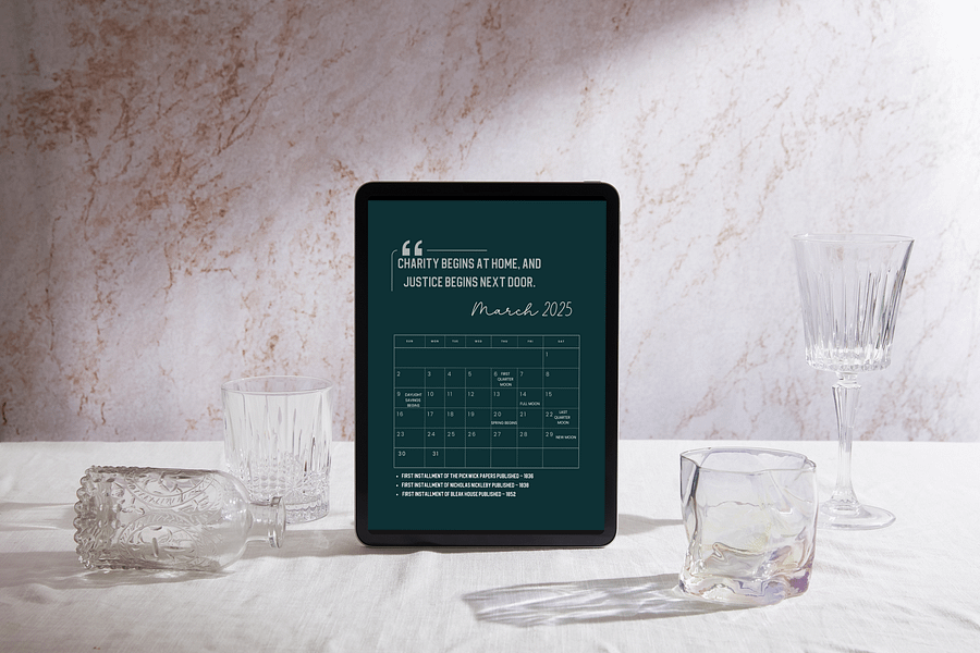 2025 Tablet Wallpaper Calendar: Charles Dickens Quotes product image (3)