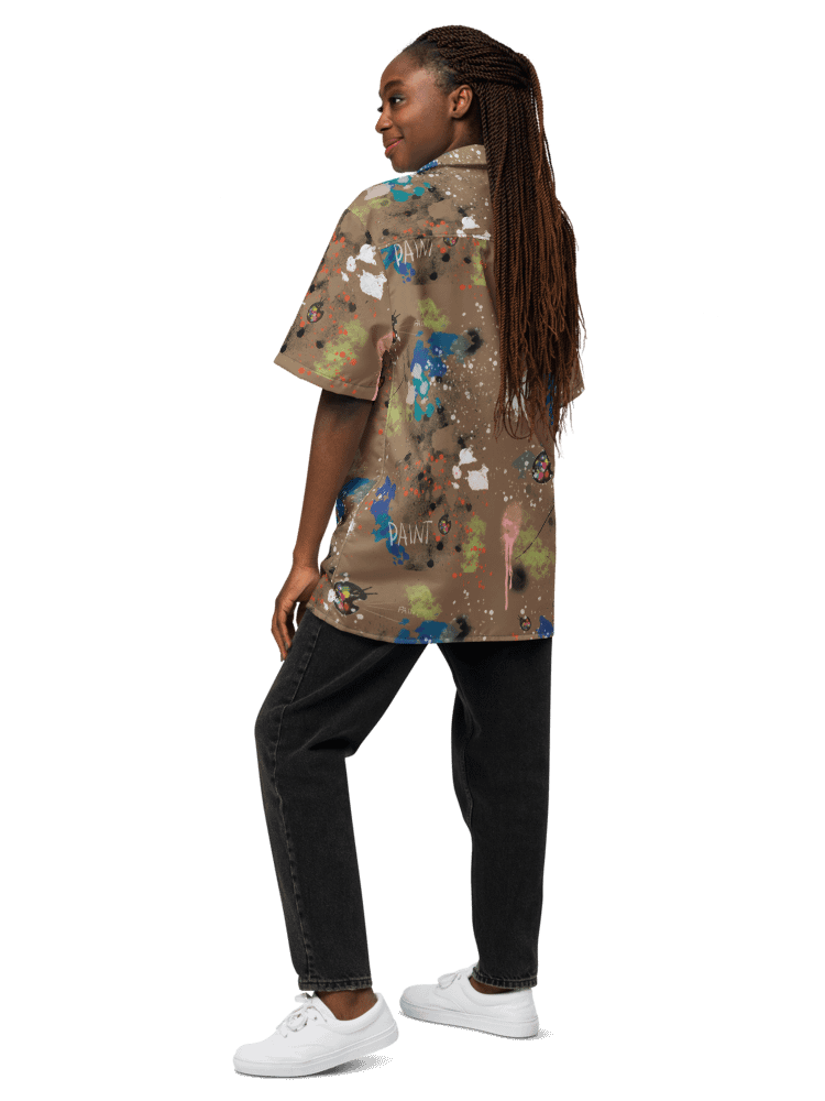 SplatterWear #5 Unisex Hawaiian Style Shirt/Mocha-Latte product image (3)