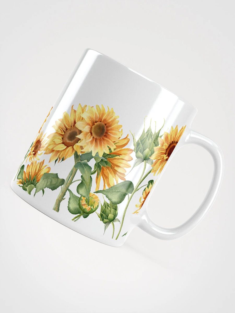 Sunflower Stalks White Ceramic Mug product image (7)